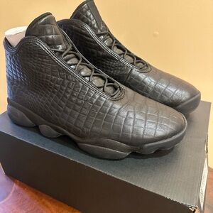 Jordan Black Crocodile Pattern Sneakers